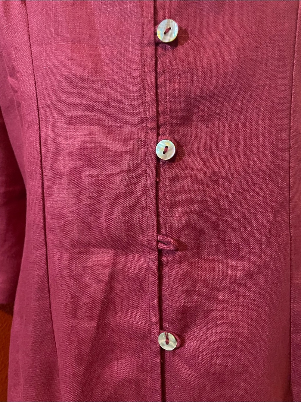 Lintico Women’s 100% Linen Hand Button Front Long Tunic Lagenlook Top - Picture 5 of 7